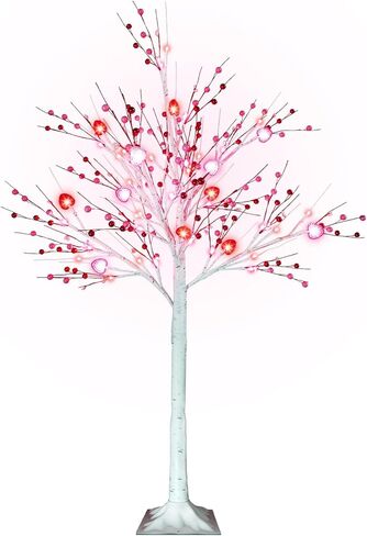 Ruidazon 4FT مضاءة شجرة البتولا، شجرة عيد الميلاد السوداء مع 48 أضواء LED متعددة الألوان الاصطناعي متجمد تشارلي براون عيد الميلاد شجرة البتولا للداخلية في الهواء الطلق المنزل زينة عيد الميلاد in Kuwait