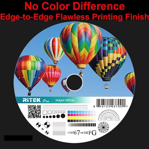 200 Pack Ritek Pro (Professional Grade) DVD-R 16X 4.7GB AZO Dye (MID MXL RG04) White Inkjet Hub Printable Blank Media Recordable Disc in Kuwait