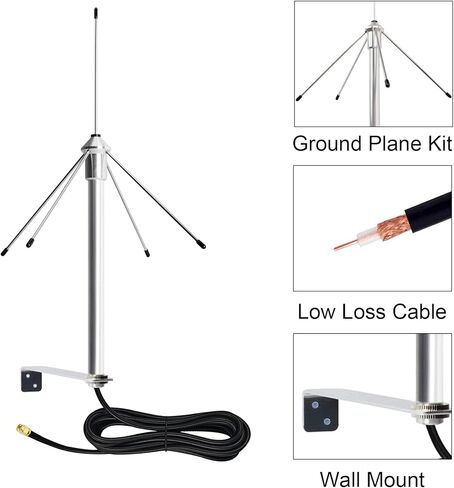 433MHz Omni External Antenna 3dbi Aerial W/10FT (3M) Coaxial Cable SMA Male and Mounting Bracket for Wireless Routers Electric Gate Opener Signal Booster Cellular Telephone Handsets Garage Door in Kuwait