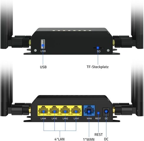 ZBT 4G LTE WiFi Router مع وحدة Quectel EC25-AF (Cat 4) 300Mbps راوتر لاسلكي فتحة بطاقة SIM 4 منافذ LAN أجهزة مراقبة إعادة التشغيل التلقائي للمنزل والسيارة نقطة اتصال متنقلة WE826-Q in Kuwait