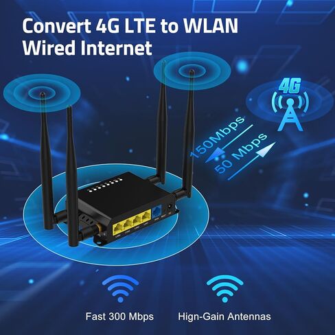 ZBT 4G LTE WiFi Router مع وحدة Quectel EC25-AF (Cat 4) 300Mbps راوتر لاسلكي فتحة بطاقة SIM 4 منافذ LAN أجهزة مراقبة إعادة التشغيل التلقائي للمنزل والسيارة نقطة اتصال متنقلة WE826-Q in Kuwait