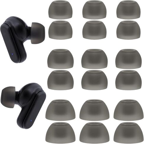 أطراف أذن بديلة من Klowcok لسماعات الأذن Skullcandy Dime Evo/Dime 3، أطراف سماعات أذن من السيليكون الناعم متوافقة مع Skullcandy Jib True 2 / Smokin' Buds، 9 أزواج (S/M/L) (أسود) in Kuwait
