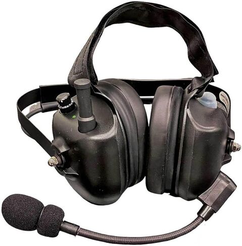 سماعة رأس Blackbox DECIBEL Walkie-Talkie عالية الضوضاء مع راديو مدمج ثنائي الاتجاه، ميكروفون على الجانب الأيسر، 1 وات UHF، 32 ديسيبل NRR، ميكروفون بوم لإلغاء الضوضاء، 16 قناة، خيارات PTT عن بعد in Kuwait