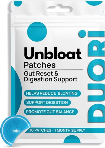 Digestion Patch - Gut Support - Bloat Relief - Ginger Root Extract + Turmeric Extract + Fennel Seed + Dandelion Root + Artichoke Leaf Extract - Vegan & Natural - 30 Patches in Saudi Arabia