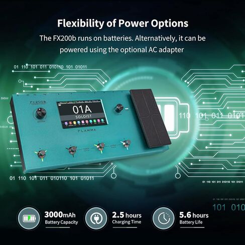 معالج FLAMMA FX200 متعدد التأثيرات يعمل بالبطارية، شاشة LCD تعمل باللمس مقاس 5 بوصات، منفذ MIDI قابل للبرمجة، تسجيل صوت USB واسع النطاق للإدخال والإخراج، 58 نموذج Preamp، 30 محاكاة للخزانة in Kuwait