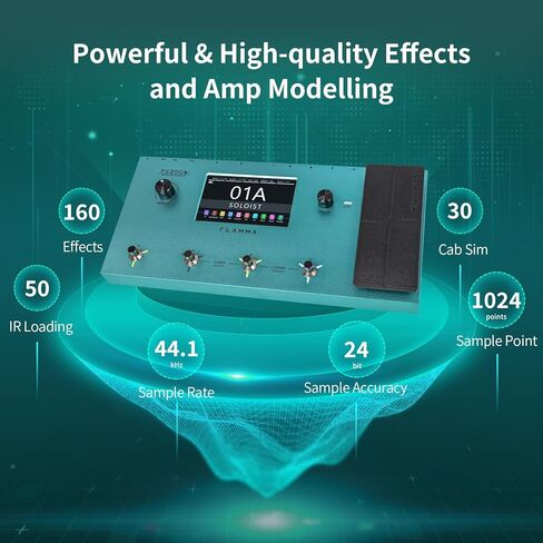 معالج FLAMMA FX200 متعدد التأثيرات يعمل بالبطارية، شاشة LCD تعمل باللمس مقاس 5 بوصات، منفذ MIDI قابل للبرمجة، تسجيل صوت USB واسع النطاق للإدخال والإخراج، 58 نموذج Preamp، 30 محاكاة للخزانة in Kuwait