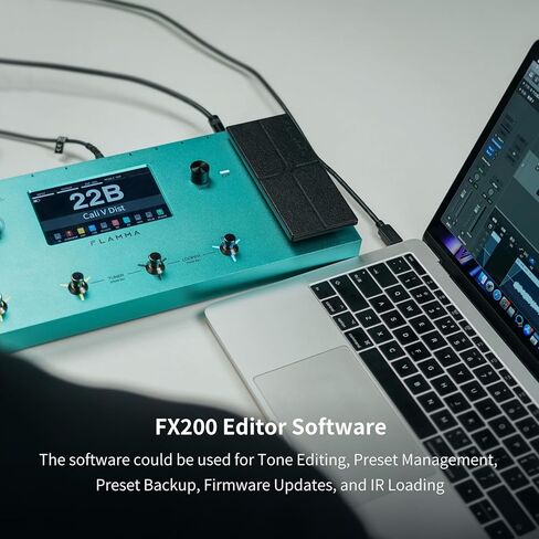 معالج FLAMMA FX200 متعدد التأثيرات يعمل بالبطارية، شاشة LCD تعمل باللمس مقاس 5 بوصات، منفذ MIDI قابل للبرمجة، تسجيل صوت USB واسع النطاق للإدخال والإخراج، 58 نموذج Preamp، 30 محاكاة للخزانة in Kuwait