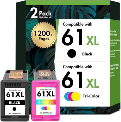 خرطوشة حبر 61XL 61 لطابعات HP بديل معاد تصنيعه لحزمة HP Ink 61 باللون الأسود والألوان لطابعة Envy 4500 5530 4502 OfficeJet 4630 DeskJet 2540 (أسود ثلاثي الألوان) in Kuwait