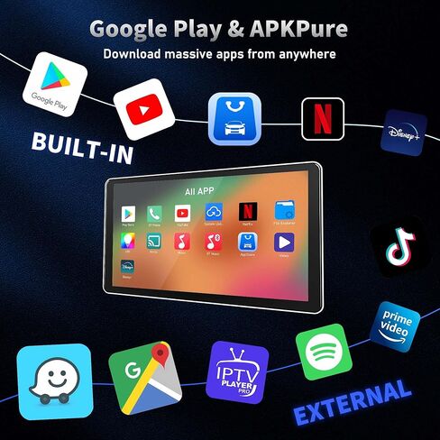 محول VNILRGLE 4 في 1 اللاسلكي CarPlay ومحول Android اللاسلكي للسيارة، متوافق مع خدمات البث مثل Netflix وYouTube، ووظائف تقسيم الشاشة والنسخ المتطابق (فضي) in Kuwait