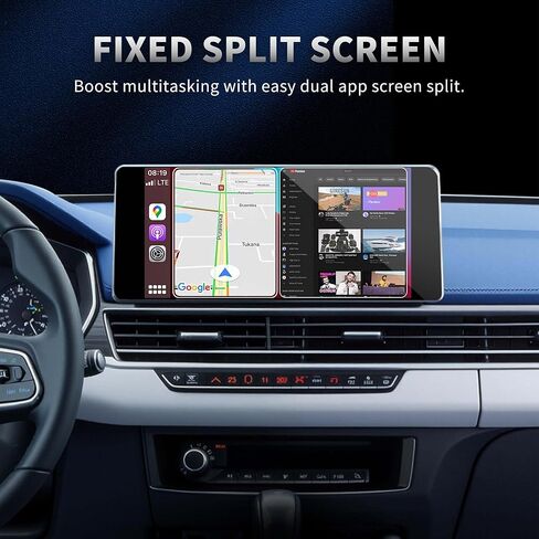 محول VNILRGLE 4 في 1 اللاسلكي CarPlay ومحول Android اللاسلكي للسيارة، متوافق مع خدمات البث مثل Netflix وYouTube، ووظائف تقسيم الشاشة والنسخ المتطابق (فضي) in Kuwait