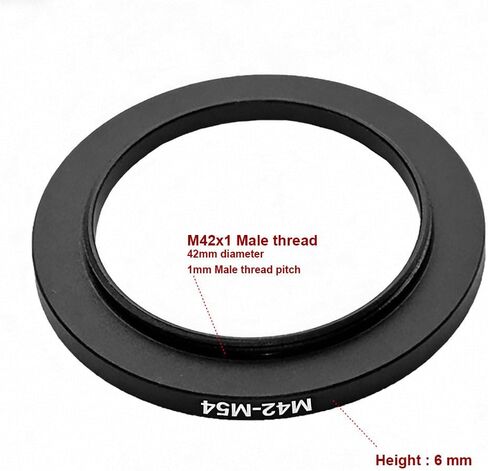 Metal M42 to M54 Male to Female 42mm M42 1mm T2 to 54mm M42-M54 Step-Up Coupling Ring Adapter for Lens Filter Telescope in Kuwait