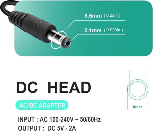 DC 5V Power Cord Compatible with VSC-550BT Vintage 3-Speed (Gift TPYE-C Head) Replacement for Record Player Power Cord in Kuwait