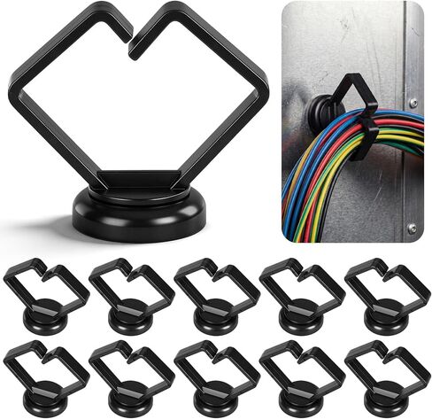 Konohan 10 Pcs Magnetic Fasteners 3/4" Magnetic Cable Holder Magnet Zip Tie Mount Base Holder for Home Office Marine Electrical Wiring in Kuwait
