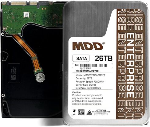 MDD (MDD26TSATA51272E) 26TB 7200RPM 512MB Cache SATA 6.0Gb/s 3.5inch Internal Enterprise Hard Drive - 5 Years Warranty (Renewed) in Kuwait