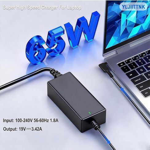 65W Laptop Charger 19V 3.42A 3.0×1.1mm AC Adapter Compatible with Acer Chromebook Aspire Swift Spin Iconia Series A314-22 A315-23 A315-58 314-23P A315-58G A315-57G A315-35 A315-24PT A317-53 A317-54 in Kuwait