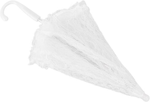 GLOGLOW Festival Category Lace Craftsmanship Stainless Steel Frame Elegant Fashionable, with Comfortable Handle, for Wedding Stage Performance Decor Lace Umbrella, Romantic White in Kuwait