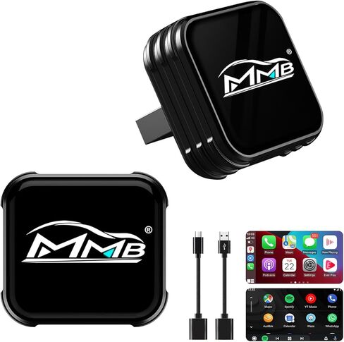 MMB Wireless CarPlay Adapter for iPhone, 2-in-1 Wireless CarPlays & Android Auto Adapter, Convert Wired to Wireless CarPlay,Plug & Play,Auto Reconnect, No Delay, USB-A/Type-C for iOS 10+ & Android 11+ in Kuwait