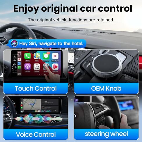 MMB Wireless CarPlay Adapter for iPhone, 2-in-1 Wireless CarPlays & Android Auto Adapter, Convert Wired to Wireless CarPlay,Plug & Play,Auto Reconnect, No Delay, USB-A/Type-C for iOS 10+ & Android 11+ in Kuwait