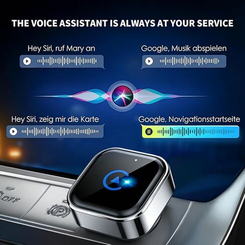 محول CarPlay اللاسلكي وAndroid Auto، تصميم ألومنيوم صغير الحجم للغاية مع تقنية النطاق المزدوج، USB-C/USB-A متوافق مع مركبات CarPlay السلكية in Kuwait