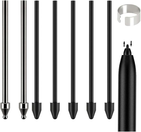 Replacement Metal Nibs/Tips Compatible with Samsung Galaxy Tab S10 Ultra/S9/S8/S7/S7 FE/S6 Lite/S22U/S23U/S24U/S25U S Pen 2 Pcs Metal+5 Plastic Nibs/Tips+Clip (2+5 pcs Set) in Kuwait