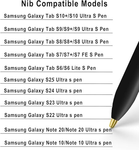 Replacement Metal Nibs/Tips Compatible with Samsung Galaxy Tab S10 Ultra/S9/S8/S7/S7 FE/S6 Lite/S22U/S23U/S24U/S25U S Pen 2 Pcs Metal+5 Plastic Nibs/Tips+Clip (2+5 pcs Set) in Kuwait