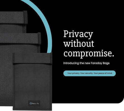حافظة فاراداي للأجهزة اللوحية حتى 13 بوصة - حافظة مانعة للإشارة (RFID، WiFi، Bluetooth، GPS، 5G) - حماية السمع وحماية التتبع - حقيبة خصوصية للكمبيوتر اللوحي، أسود in Kuwait