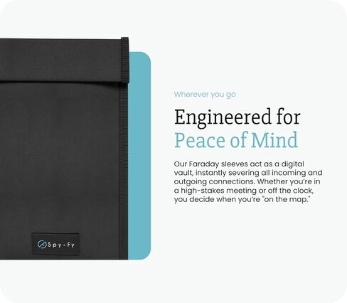 حافظة فاراداي للأجهزة اللوحية حتى 13 بوصة - حافظة مانعة للإشارة (RFID، WiFi، Bluetooth، GPS، 5G) - حماية السمع وحماية التتبع - حقيبة خصوصية للكمبيوتر اللوحي، أسود in Kuwait