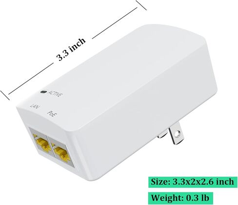 PROCET Gigabit PoE Injector 48V 15.4W IEEE802.3af PoE Ethernet Adapter for eero PoE 6, UniFi U6 Pro, U6 Mash Pro, G5 G6 Bullet, AI Turret, Reolink RLC-810A/820A IP Camera, Wireless AP in Kuwait