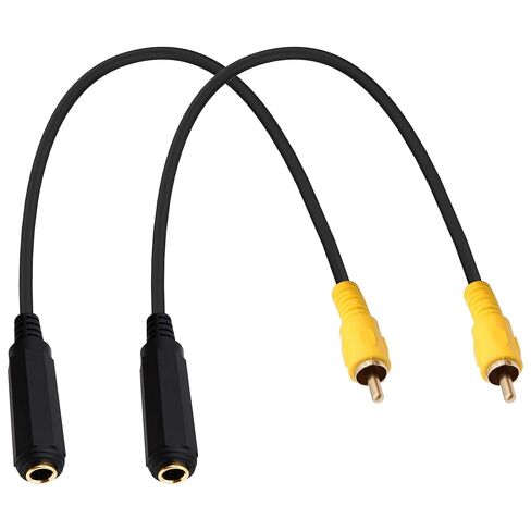 محول كابل RCA إلى 6.35 مم TS 1/4 بوصة 6.35 أنثى أحادية إلى RCA ذكر محول صوت وصلة تمديد كابل لخلاط مكبر الصوت للتلفزيون - 30 سم/11.8 بوصة-قطعتان in Kuwait