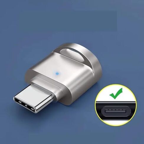 قارئ Type-C TF مع هيكل من سبائك الزنك، محول USB-C إلى USB لأجهزة الكمبيوتر المحمول، MacBook، Samsung Galaxy - قارئ بطاقة SD محمول، لا يتطلب بطارية، التخزين غير متضمن in Kuwait