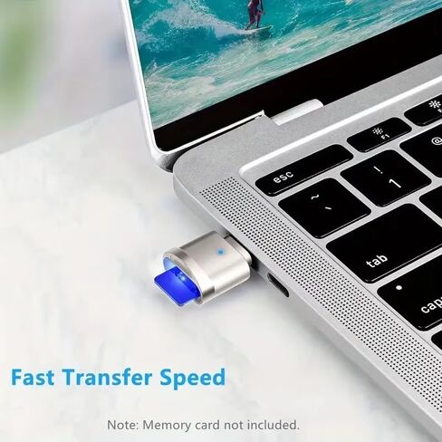 قارئ Type-C TF مع هيكل من سبائك الزنك، محول USB-C إلى USB لأجهزة الكمبيوتر المحمول، MacBook، Samsung Galaxy - قارئ بطاقة SD محمول، لا يتطلب بطارية، التخزين غير متضمن in Kuwait