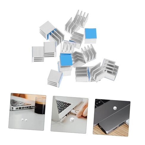 20pcs Aluminum Heatsink Block with Adhesive Backing Cooling Fin for Electronics High Efficiency Thermal Dissipation for Chips Routers Computers Easy Installation in Kuwait