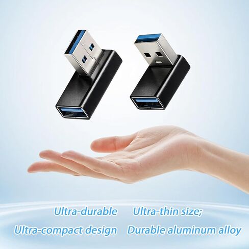 4 Pack 90 Degree USB 3.0 Adapter, USB Extender Connector Adapter Up and Down Angle, Left and Right Angle USBs A Male to Female Converter Extender for PC, Laptop, Mouse, Keyboard in Kuwait