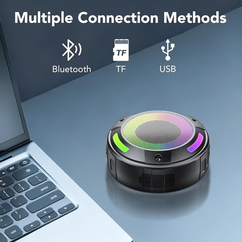 Bluetooth Speaker, 2026 Portable Wireless Shower Speaker, Digital Display Portable Speaker with Detachable hook ,IPX7 Waterproof with LED Light, HD Sound & Bass for Bathroom, Pool, Beach & Outdoor in Kuwait