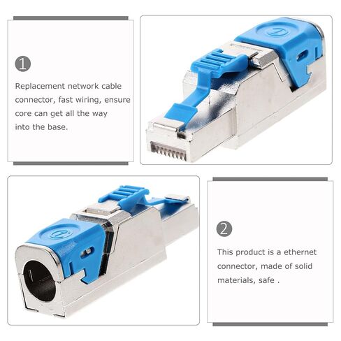 موصل Rj45 محمي يمر عبر المقابس المعيارية كابل إيثرنت Cat 7 متوافق مع تركيب الشبكة ونقل البيانات عالي السرعة in Kuwait