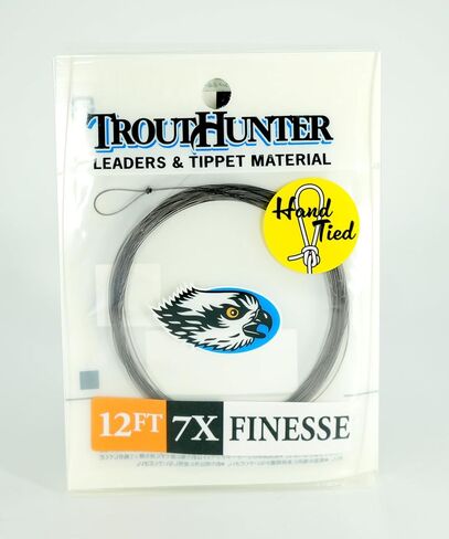 TroutHunter Finesse Taper Fly Fishing Leader بطول 12 قدم مع حلقة مثالية in Kuwait