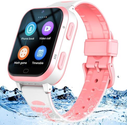 4G GPS Smart Watch for Kids WhatsApp Line Video Phone Call and Text Voice Chat SOS Alarm Message Anti-Lost Real-time Tracker Pedometer Silent Mode Camera TikTok Facebook Global Version Age 3-15 Gift in Kuwait