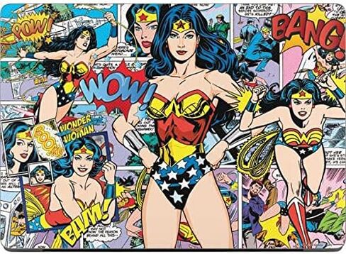 ملصق Skinit للكمبيوتر المحمول متوافق مع جهاز MacBook Pro 14in (2021) - تصميم Warner Bros Wonder Woman Comic Blast المرخص رسميًا in Kuwait