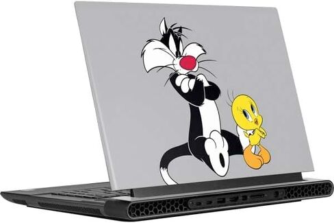 Skinit Decal Laptop Skin Compatible with Alienware M16 R1 Gaming Laptop - Officially Licensed Looney Tunes Sylvester Tweety Bird Crossed Arms Design in Kuwait