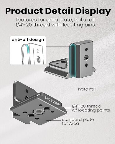 لوحة إطلاق سريع على شكل حرف L لـ Insta360 X5/X4/X3 Osmo 360، حامل قفص الكاميرا مع واجهات Arca وNato-Rail المزدوجة | مع 1/4 بوصة -20 فتحة توسيع in Kuwait