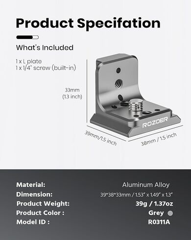 لوحة إطلاق سريع على شكل حرف L لـ Insta360 X5/X4/X3 Osmo 360، حامل قفص الكاميرا مع واجهات Arca وNato-Rail المزدوجة | مع 1/4 بوصة -20 فتحة توسيع in Kuwait