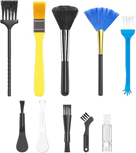Laptop Detailing Tools, Handheld Static Free for Console with Precision Grip, Soft Bristle Construction with Dust Remover Feature, Smartphone Camera Maintenance, 10-Piece Portable Black Gear in Kuwait