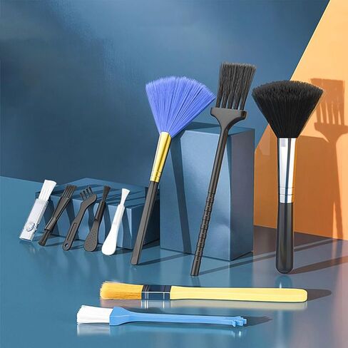 Laptop Detailing Tools, Handheld Static Free for Console with Precision Grip, Soft Bristle Construction with Dust Remover Feature, Smartphone Camera Maintenance, 10-Piece Portable Black Gear in Kuwait