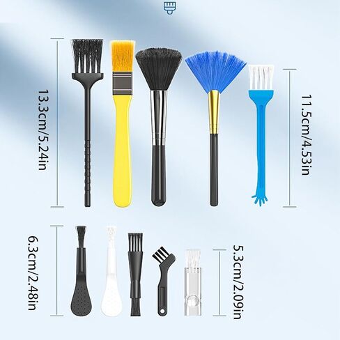Laptop Detailing Tools, Handheld Static Free for Console with Precision Grip, Soft Bristle Construction with Dust Remover Feature, Smartphone Camera Maintenance, 10-Piece Portable Black Gear in Kuwait