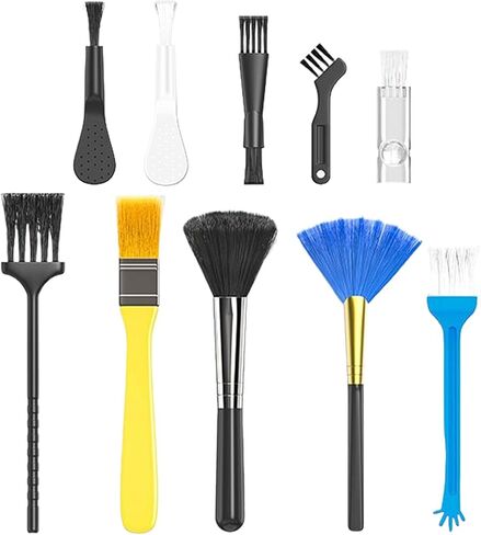 Laptop Detailing Tools, Handheld Static Free for Console with Precision Grip, Soft Bristle Construction with Dust Remover Feature, Smartphone Camera Maintenance, 10-Piece Portable Black Gear in Kuwait