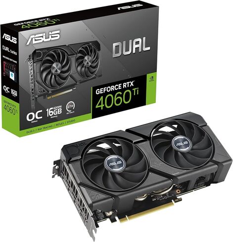 Asus Dual GeForce RTX™ 4060 Ti EVO OC Edition 16GB GDDR6 (PCIe 4.0, 16GB GDDR6, DLSS 3, HDMI 2.1a, DisplayPort 1.4a, 2.5-Slot Design, Axial-tech Fan Design, 0dB Technology, and More) (Renewed) in Saudi Arabia