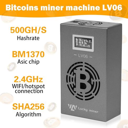 Lucky Miner LV06 400GH/s - 500GH/s SHA-256 Bitcoins Miner BTC Miner WiFi Solo Miner Lotto جهاز in Kuwait