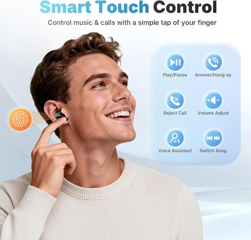 Wireless Earbuds, Bluetooth 5.3 Headphones Wireless Earbuds with 4 ENC Noise Cancelling Mic, 40+Hrs, HiFi Bass 3D-Stereo, USB C in-Ear Earphones, Ear Buds for iPhone, Android,Laptop in Kuwait