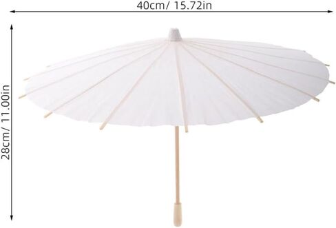 Abaodam DIY Painting Paper Parasol Umbrella, White Small Japanese Style Oiled Paper Umbrella, 40Cm Diameter, Decorative Wedding Party Photography Prop in Kuwait