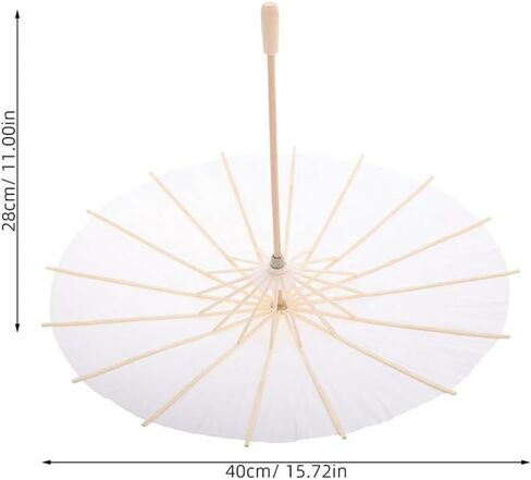 Abaodam DIY Painting Paper Parasol Umbrella, White Small Japanese Style Oiled Paper Umbrella, 40Cm Diameter, Decorative Wedding Party Photography Prop in Kuwait